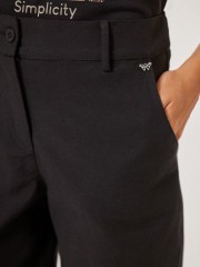 Μαύρο ψηλόμεσο slouchy-fit παντελόνι Owen με πλαϊνές τσέπες, τετράγωνες πίσω και λάστιχο πίσω στην μέση Enzzo