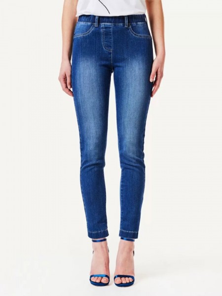 Blue jean ψηλόμεσο ελαστικό skinny jean με λάστιχο στη μέση Forel