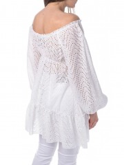 Λευκή μακρυμάνικη  broderie μπλούζα Innocent
