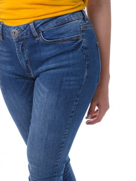Μπλε skinny jean με ξέφτι στο τελείωμα Innoccent 
