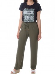 Μαύρο κοντομάνικο T-shirt με τύπωμα "Rock chic" Innocent