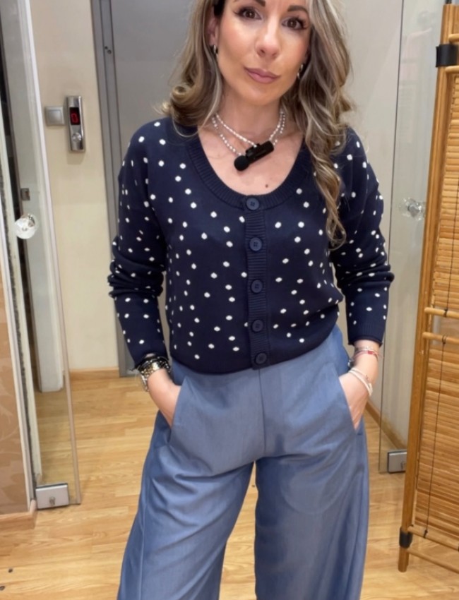 Light blue Jean tencel slouchy-fit σχεδιαστικό παντελόνι, με λάστιχο πίσω στην μέση, κρυφό φερμουάρ στο πλάι και πλαϊνές τσέπες innocent 