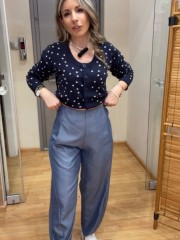 Light blue Jean tencel slouchy-fit σχεδιαστικό παντελόνι, με λάστιχο πίσω στην μέση, κρυφό φερμουάρ στο πλάι και πλαϊνές τσέπες innocent 