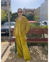 Μουσταρδί ψηλόμεση βελουτέ παντελόνα σε χαλαρή γραμμή, με λάστιχο στην μέση, cargo τσέπες και πλαϊνές Innocent