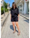 Μαύρο broderie ψηλόμεσο σορτς με εσωτερική επένδυση και ρυθμοζομενο κορδόνι με λάστιχο στην μέση innocent