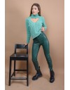 Πράσινο ψηλόμεσο faux-leather FLAVIE παντελόνι σε στενή γραμμή, με μύτες στην μπάσκα, εσωτερικό κρυφό κούμπωμα και τετράγωνες τσέπες πίσω Mind Matter