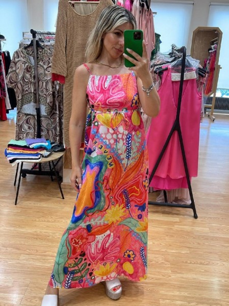 SORBE FUCHIA MAXI DRESS NEVER ON SUNDAY