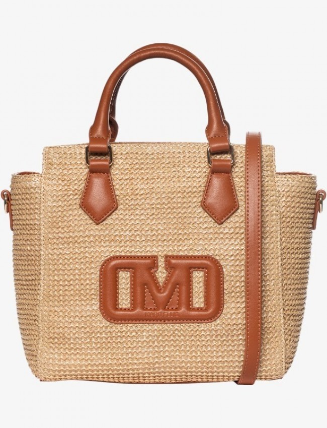 TAYLOR STRAW NATURE-CAMEL HANDBAG