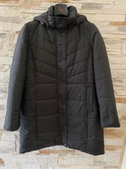 Γκρι pie de pull μπουφάν με διακοσμητικές ραφές, αποσπώμενη κουκούλα και πλαϊνές τσέπες Rino&Pelle