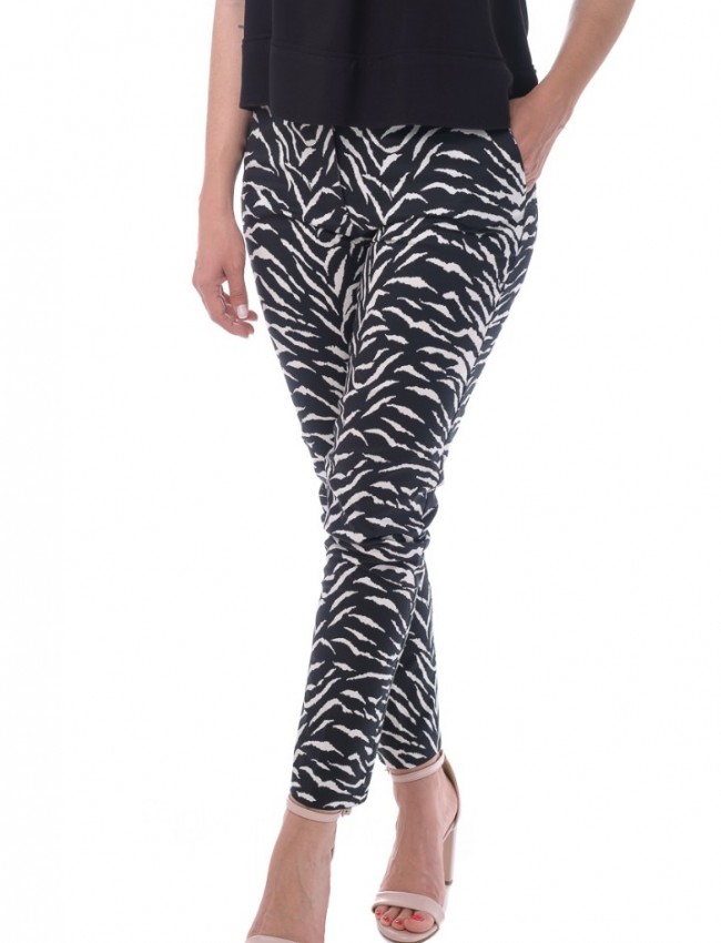 Animal print ψηλόμεσο παντελόνι με τσέπες Vener