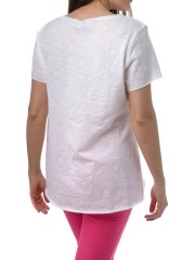 Λευκό t-shirt με τσεπάκι-παγιέτες Vener 