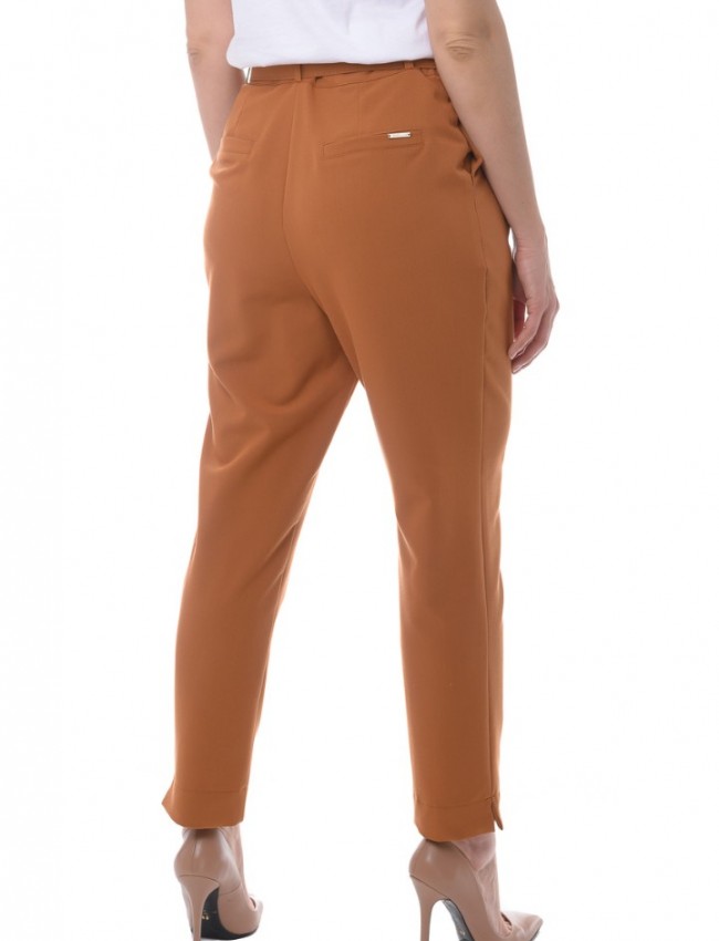 Ταμπά ψηλόμεσο παντελόνι loose fit με ζώνη White22